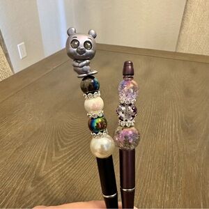 Disney Doorables 100 Platinum Winnie‎ The Pooh Set of 2 Beaded Pens Refill Ink